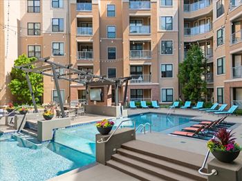 Tiered pool with tanning deck